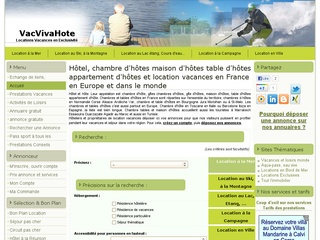 Vacvivahote locations de vacances en France et dans le monde.